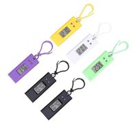 POPETPOP Digital Pocket Watch Keychain with Portable Plastic Design, Small Keychain Watch for Students, 6pcs Pack for Examination and Everyday Use Random Color
