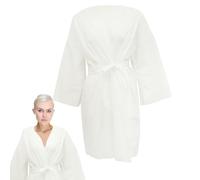 POPETPOP Disposable Women Spa Bathrobe Wrap Soft Lightweight Breathable Shower Robe for Sauna and Beauty Salon Use