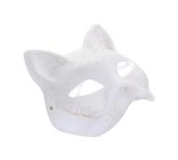 POPETPOP DIY Blank Paper Cat Face Mask for Lightweight Safe Masquerade Accessory for Birthday Carnival Halloween Party Unfinished Animal Cosplay Mask for Hand Painting and Creative Fun