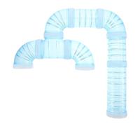 POPETPOP DIY Hamster Cage Tube Plastic Maze Tunnel Connector for Small Animals, Blue, Expands the Hamster Cage for Interactive Pet Habitat