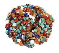 POPETPOP Diy Mixed Color Small Gravel Stones 7-9mm 50g Pack for Art Craft Projects Crystal Quartz Yellow Agate Tiger's Eye Red Agate Aventurine