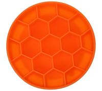 POPETPOP Dog Bowl Orange Slow Feeder Silicone with Bottom Cup to Prevent Obesity Non- Pet Feeding Plate Suitable for Wet and Dry Food Diets