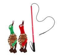 POPETPOP Dog Chasing Extendable Flirt Pole Interactive Cat Toys Dog Teasing Pet Training Red Large