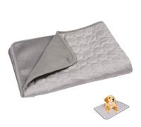 POPETPOP Dog Cooling Mat: 100×70cm Self Cooling Pad with Non-Toxic - Anti-Scratch Cool Blanket Waterproof for Dogs Cats, Multi-Pet Families (Size XL, Grey)