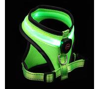 POPETPOP Dog LED Vest Luminous LED Dog Vest USB Charging Lightweight Nylon Nighttime Wearing