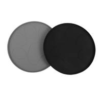 POPETPOP dog mats for food bowls, pet feeder mat, 2pcs Silicone Round Waterproof Feeding Mat for Cats and Small Dogs, Heavier Thicker, Easy to Clean, Suitable for Water Bowls and Messy