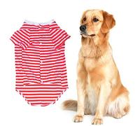POPETPOP Dog Vest Large Breed T-shirt Red Cotton Husky Retriever Protective Sunburn Insect Size s