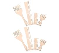 POPETPOP Double-ended Hand Weaving Comb 8pcs Wooden Tools for Frame Loom DIY Weave Projects Beginner Weaving Tools
