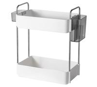 POPETPOP Double Tier Bathroom Countertop Organizer Makeup Storage Rack Kitchen Spice Holder Design for Clutter Counters Luxurious Look Capacity for Various Items