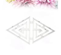 POPETPOP Double Triangle Patchwork Template Sewing Ruler Acrylic with Hollow-out Design for Measurement and Drawing, White for Sewing Tools and Accessories