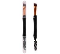 POPETPOP Dual Purpose Makeup Brush and Eyelash Comb for Women, Artificial Fiber and Plastic Material 2pcs Smooth Surface, for Travel and Daily Cosmetics Application