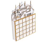 POPETPOP Eid Ramadan Countdown Calendar with LED Light, Wooden Desktop Organizer Featuring 30 Countdown Drawers, for Home Decor and Muslim Party Supplies