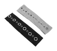 POPETPOP Elastic Headbands Stretchy Fashion Accessories 2pcs Hollow out Eyelets Punk Style Breathable Cloth Material with Wide Rim Design for Women and Girls for Special Occasions
