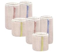 POPETPOP Elastic Self-adhering Sports Wraps Set 6pcs - Breathable Herringbone Pattern Compression for Ankle Knee Wrist, Blue Red Yellow, Suitable for Injury Prevention and Outdoor