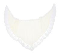 POPETPOP Elegant Beige Lace Triangle Headscarf for Women, Versatile Multi-way Wearing Chiffon Cloth Scarf with Delicate Flower Design, Stylish Hair Accessory for Casual and Formal