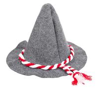 POPETPOP Elegant Felt Witch Hat for Halloween Party Grey Pointed Cosplay Prop with Red String Comfortable Soft Material Unique Costume Accessory for Adults and Friends Gift