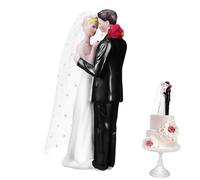 POPETPOP Elegant Resin Wedding Couple Figurines Cake Topper with Intricate Handiwork Romantic Bride and Groom Decoration Keepsake for Wedding Celebration