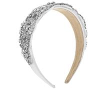 POPETPOP Elegant White Rhinestone Headband for Women with Classic Cloth Material, No Burdens to Your Head and No Worries of Sliding, for Wedding or Special Occasions