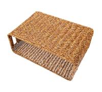POPETPOP Elegant Woven Storage Basket for Home Rectangular Magazine Organizer with Natural Texture and Chic Design Eco-friendly Desktop Container for Stylish Storage