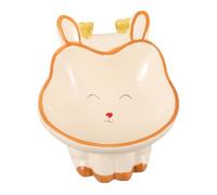 POPETPOP Elevated Tilted Ceramic Cat Bowls for Indoor Use Ergonomic Design to Reduce Neck Strain and Improve Digestion for Cats and Puppies Stylish Cartoon Design for Your Home Decor