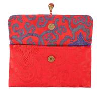 POPETPOP Embroidered Red Packet Money Bag with Fu Character, Portable Spring Festival Storage Pouch, Blue Fabric Coin Change Bag for Wedding and Lunar New Year Giving