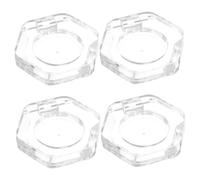POPETPOP Empty Eyeshadow Pans Refillable and Reusable for Cosmetic Palettes Hexagon 4pcs as Material Small Makeup Containers for and Working Use