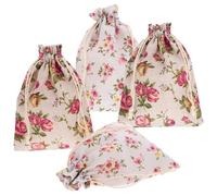 POPETPOP Empty Multi-functional Use Drawstring Sachet Bags Cotton and Linen Lavender Pouches Breathable Material 4pcs for Storage and Pouch Gifting 13x18cm