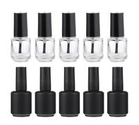 POPETPOP Empty Refillable Glass Nail Polish Bottles Easy to Carry and Reusable 10pcs 15ml with Brush Dispenser Lightweight Design for Travel and Grooming the Go