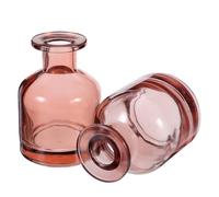 POPETPOP Essential Oil Diffuser Glass Bottles 2 Empty Refillable Reed Stick Containers for Aromatherapy Use, 150Ml Size, Suitable for Spa and Relaxation Spaces, Pink Color