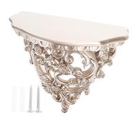 POPETPOP European-style Resin Wall-mounted Decorative Flower Shelf with Hollow Carving and Fine Workmanship, Small Simple Shape Wall Art for Home Decor in Golden Colour