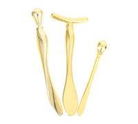 POPETPOP Eye Cream Applicator Set and Personal Home Use 3pcs Zinc Alloy Golden for Applying Moisturisers and Improving Eye Skin, Suitable for Professional Beauty Salon