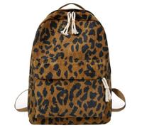 POPETPOP Fashion Leopard School Backpack with Large Capacity and Wear-resistant Cotton Polyester Material Featuring Wide Shoulder Straps and Small Front Pocket for Outdoor and School Use