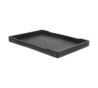 POPETPOP Feeding and Water Bowl Reptile Bathing Dish Black Medium Tortoise Non-toxic Plastic Shallow Food Tray for Terrarium Habitat Accessories