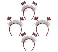POPETPOP Festival Party Headbands 4Pcs with Canadian Flag and Maple Leaf, Hair Hoops for Carnival Decoration, Cosplay Accessories for Canada Day