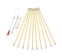 POPETPOP Fiberglass Wire Running Kit for Effortless Guiding of Cables through Walls or Conduits with 10 Yellow 33cm Rods Resisting Breakage, for Commercial and Residential Electrical Wire
