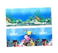 POPETPOP Fish Tank Backdrop Self-adhesive 3d Wall Paper Attractive Aquarium Sticker Decorative Underwater Fish Tank Wall Decor