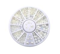 POPETPOP Flat Back Pearls Plastic Box Nail Decoration Cabochons Resin 200pcs in Mixed 2mm and 3mm Sizes for Body Art and Home Decoration