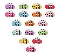 POPETPOP Flatback Wooden Bee Buttons 200 Pieces for Craft Projects, DIY Accessories, Sewing Clothes and Scrapbook Embellishments