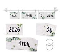 POPETPOP Flip Calendar for Classroom 2025 to 2028 with Metal Rod, Robust Construction and Easy Installation, Self-adhesive Paper Bulletin Board Decor for Office and Classroom Use