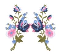 POPETPOP Flower Embroidery Patches, Embroidery Flower Applique, Iron on Sew on Cotton Polyester Patch, Pair, for Clothes and Bags, DIY Projects