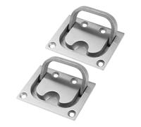 POPETPOP Flush Lifting Handle Robust Rectangular Pull Ring 2pcs Stainless Steel with 8 Screws Heavy Duty Marine Hardware for Boat Hatch and Cabinet Suitable for Yacht and Rv Deck