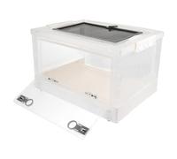 POPETPOP Foldable Hamster Cage with Multiple Air Holes and Separate Front and Top Openings, Plastic Small Animal Pet House Suitable for Hamster Breeding and Nesting