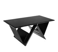 POPETPOP Foldable Laptop Stand Portable Black Bed Table 24x44cm Lightweight Stable Travel Car Computer Desk