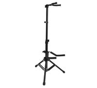 POPETPOP Foldable Violin Stand with Self-locking Gravity Mechanism, Portable and Compact Violin Support Bracket Made of Steel and Environmentally Friendly Abs for Vertical Floor Use, Black