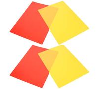 POPETPOP Football Referee Cards Plastic Cards with Rounded Edges Red and Yellow 4pcs Extra Large Double-sided Resists Bending and Deformation, for Official Soccer Matches and School Sports