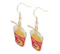 POPETPOP Funny Chili Instant Noodle Dangle Earrings for Women Quirky Pasta Jewelry with Finish Lightweight Comfortable Fit for Parties and Daily Casual Wear