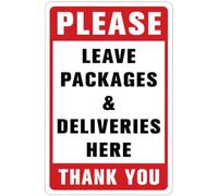POPETPOP Funny Door Signs Deliveries and Packages Here Sign Sticker, Wall Adhesive PVC Decal for Tiles and Flat Smooth Surfaces, Self-Adhesive, Water-Resistant, Visible a Distance