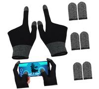 POPETPOP Gaming Finger Sleeves for Mobile 1 Pair Touchscreen Gloves for Gamers Copper Fiber Design for Sweaty Hands Elastic Fit for Comfortable Use