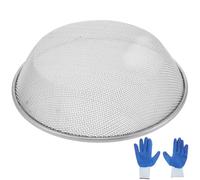 POPETPOP Garden Soil Sifter Easy to Use with Stainless Steel Mesh and Rubber Frame, Multifunctional Design with Gloves, Fits 5 Gallon Bucket for Compost and Gardening Materials
