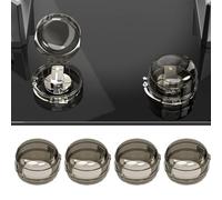POPETPOP Gas Stove Knob Covers Childproof Protection Guard Black 6pcs PC Material Safety Cover to Prevent Fires and Ensure Baby Safety for Kitchen Stove and Oven